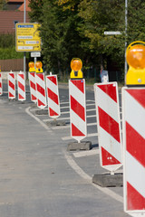 Baustellensicherung mit Absperrbaken