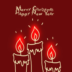 Merry Christmas Karte mit Kerzen