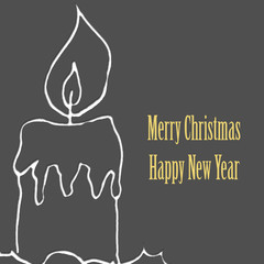 Merry Christmas Karte mit der Kerze