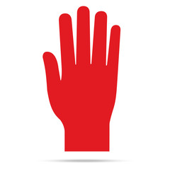 popular raise red color left hand up isolated vector