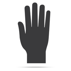 popular raise black color left hand up isolated vector