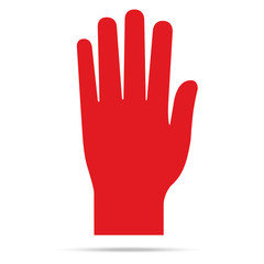Obraz premium popular raise red color right hand up isolated vector