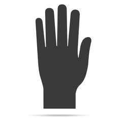 popular raise black color right hand up isolated vector