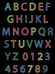 alphabet néon