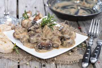 Portion of Cream Mushrooms