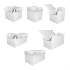 Collection of empty boxes. Vector