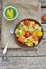 pasta with tomato and pumpkin
