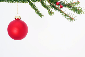 Red Ornament Hanging From Tree