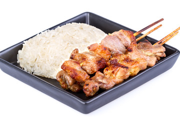 Sticky rice with grilled pork