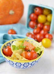 pasta with tomato and pumpkin