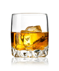 Glass of whiskey - obrazy, fototapety, plakaty