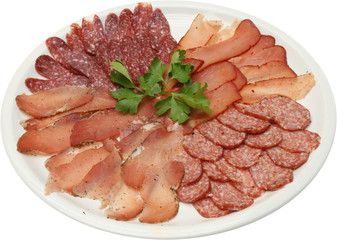 Appetizer with flat sausage