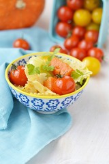 pasta with tomato and pumpkin