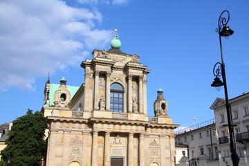 Warsaw, Poland - neoclassical church at Krakowskie Przedmiescie