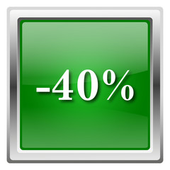 40 percent discount icon