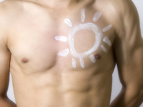 Man Applying Sun Protection