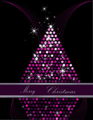 Christmas tree pink and silver