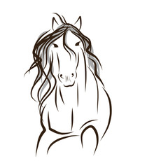 Horse sketch for your design. Symbol of 2014 year