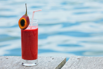 fresh juice or cocktail in cup, bali, indonesia