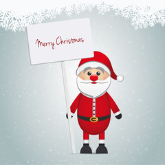 santa claus hold sign merry christmas