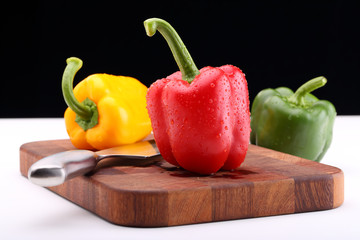 Paprika mix and knife