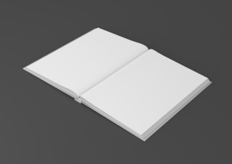 Buch Doppelseite offen Hardcover Hintergrund dunkel