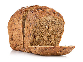 whole wheat bread, isolated on white background