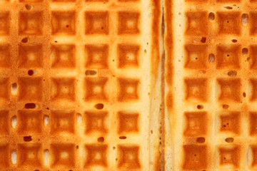 Sweet belgian waffles as background