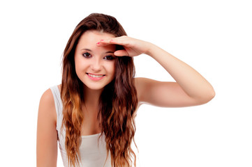 Obraz premium Pretty casual girl looking