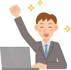 ビジネスマン　PC