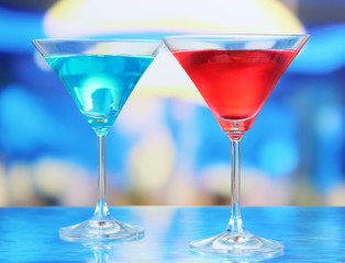 Cocktails on bright background
