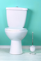 White toilet bowl in bathroom