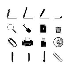 document icons set, business information