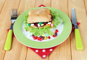 Conceptual image for nutritional care:assorted vitamins and