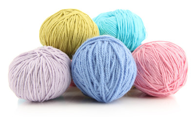 Multicolored clews isolated on white