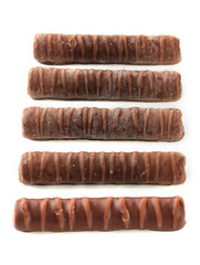 Delicious chocolate bars isolated on white