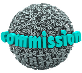 Commission Percent Sign Ball Earning Bonus Pay Rate