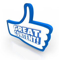 Great Content Thumbs Up Feedback Website Approval