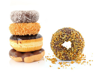 donuts isolated on white background