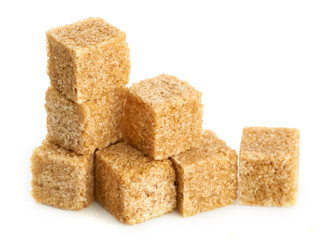 Brown cane sugar cubes