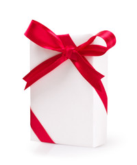 gift box with red gift bows with ribbons