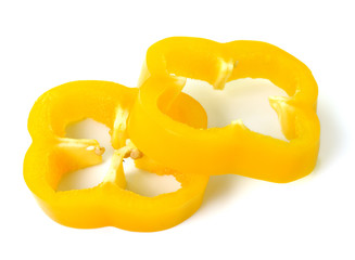 pepper sliced on white background