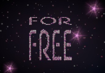 3d render of a glowing free symbol of glamour stars