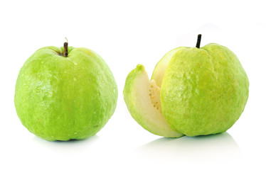 Guavas on white background