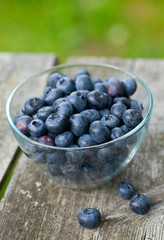 blueberries in a glass bowl
