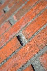 Brick wall in close up and in perspective