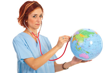 Fototapeta premium Doctor examine globe