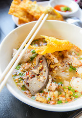 Noodle pork spicy soup thai style