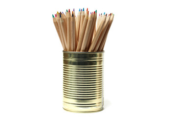 Fototapeta premium Upcycling, Pencils in Tin Can