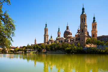 Summer view of Cathedral in Zaragoza